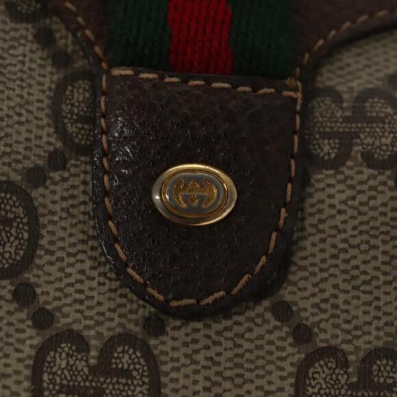 GUCCI GG Supreme Web Sherry Line Shoulder Bag Pvc Beige Red - Picture 14 of 16